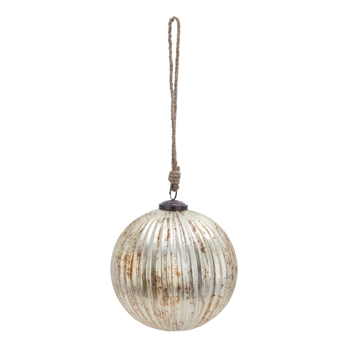 Giant Burnished Glass Fluted Bauble