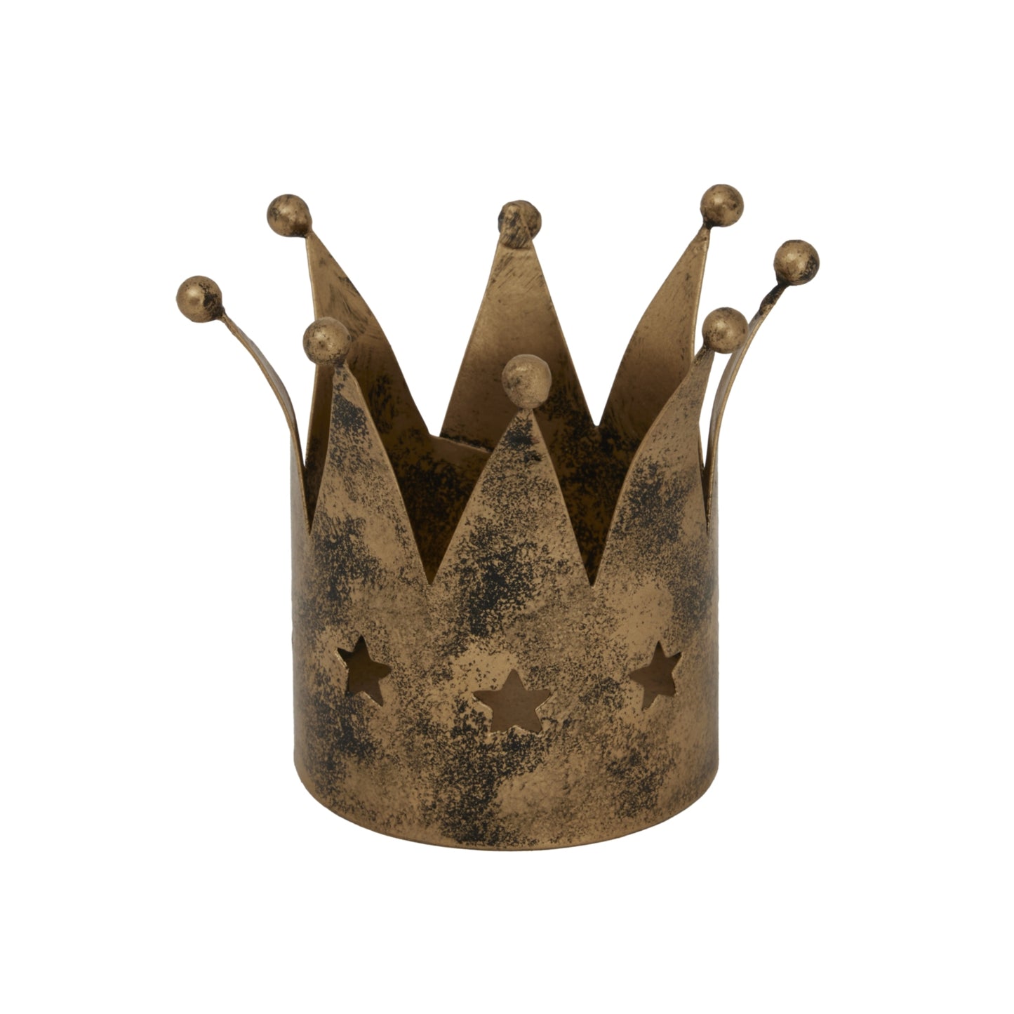 Antique Gold Crown Medium Tealight Holder