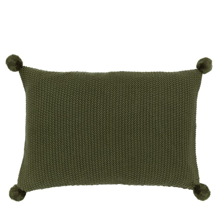 Moss Stitch PomPom Cushion