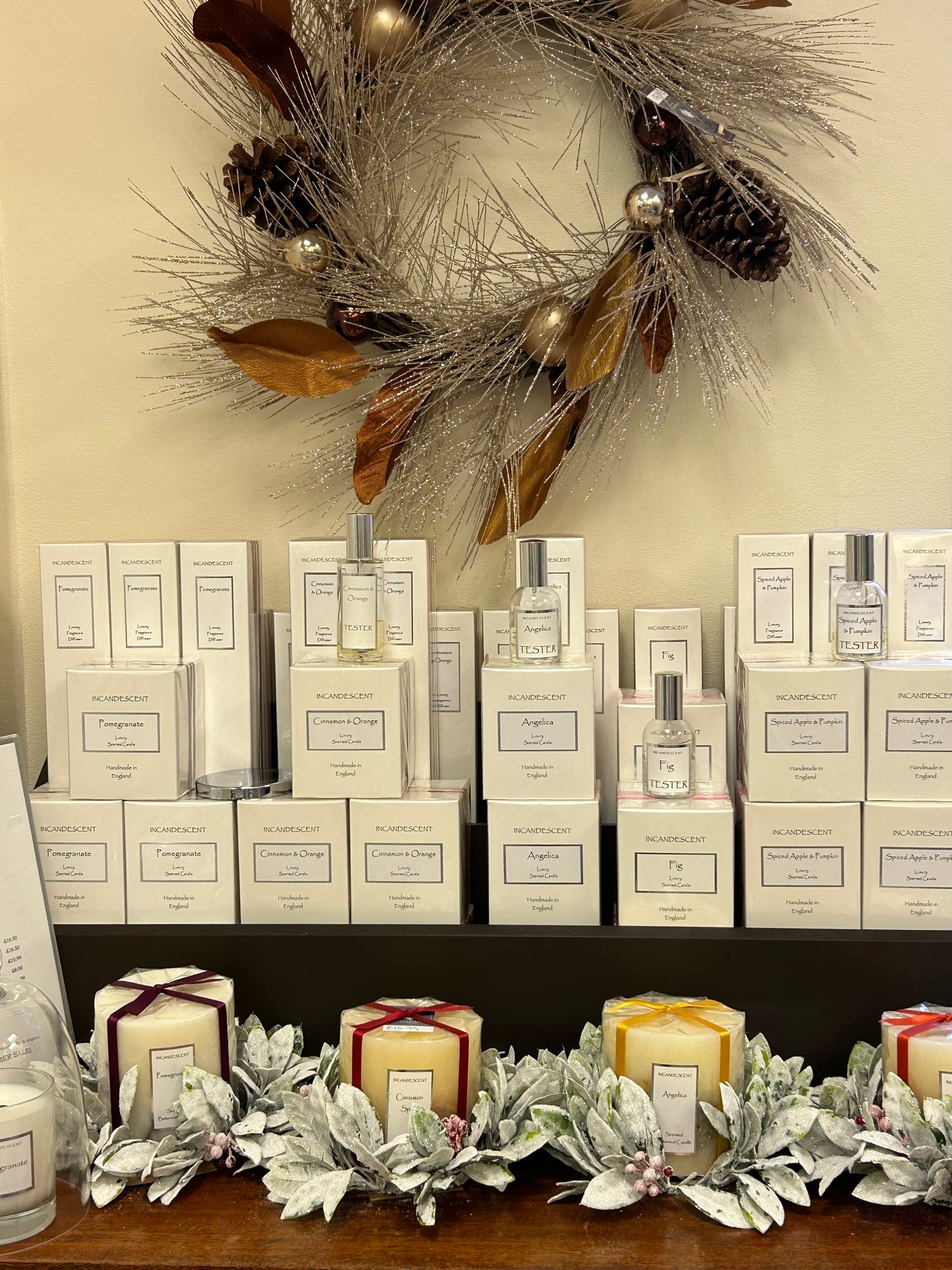 Frosted Candle Wreath - Large