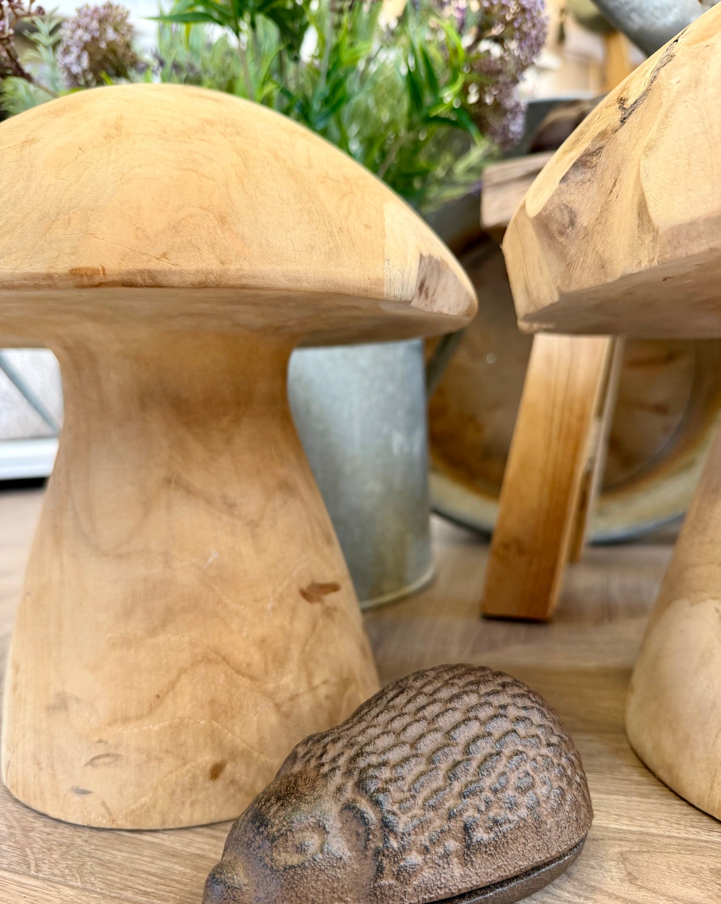 Hand Carved Wooden Toadstool