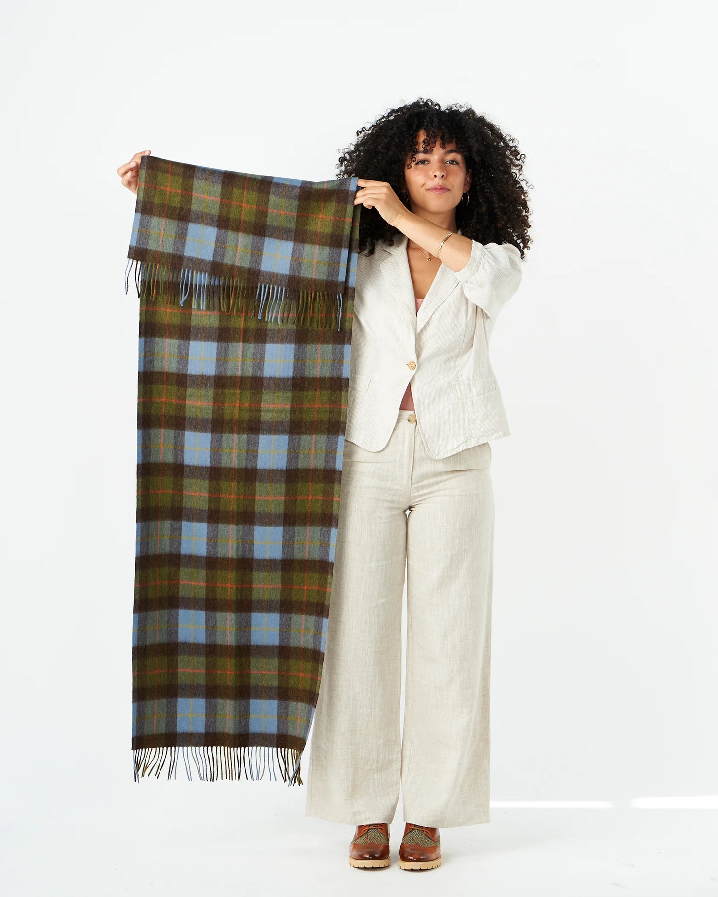 Lambs Wool Scarf - Chestnut Tartan