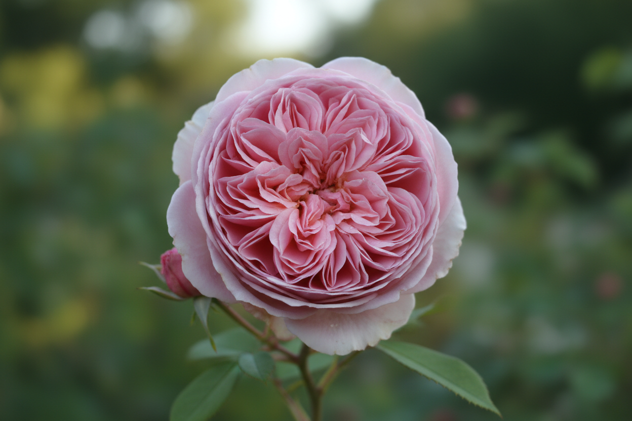 a picture of an old fashioned pink rose