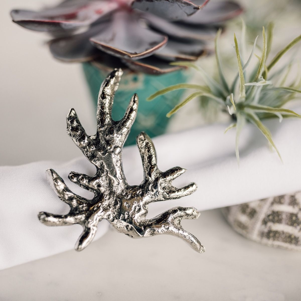 Set of Four Coral Napkin Rings