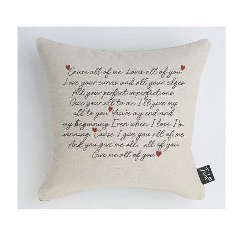 All Of Me Lyrics Cushion