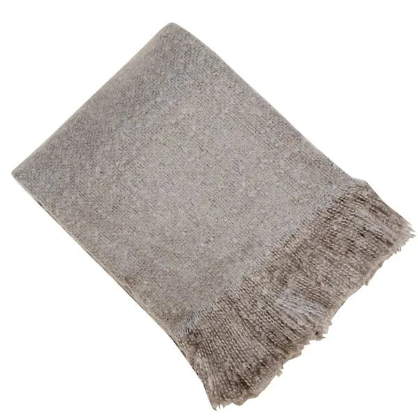 Faux Mohair Grey Throw
