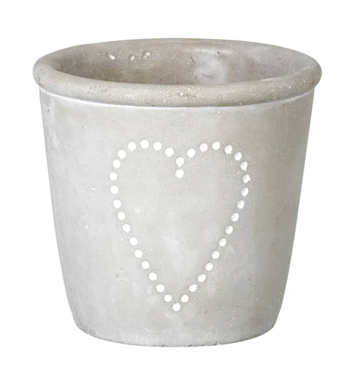 Grey Heart Planter Small