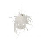 Feather Polar Bear Bauble with LED Gold Lights