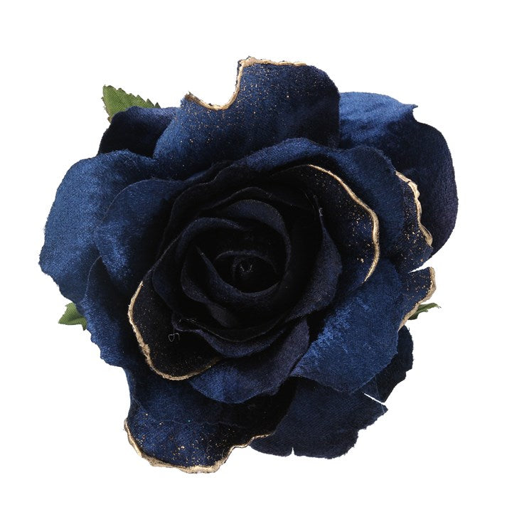 Navy & Gold Rose Flower