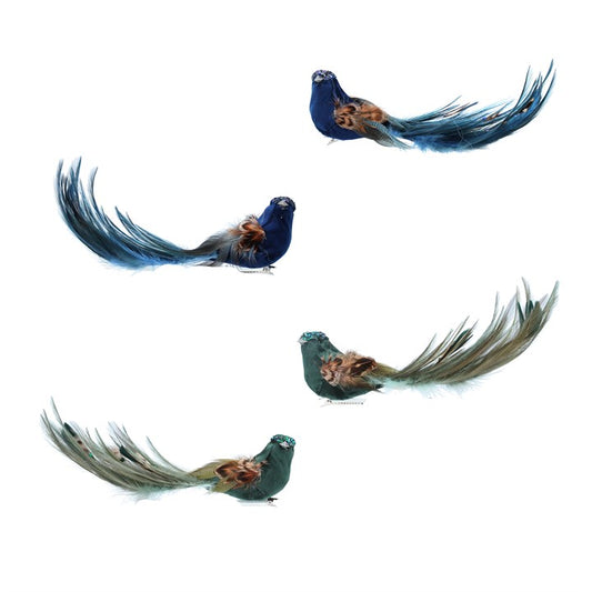 Beautiful Blue & Gold Clip on Bird