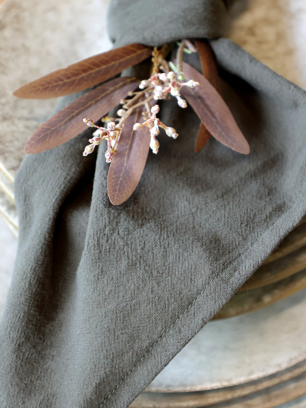 Aix Olive Cloth Napkins