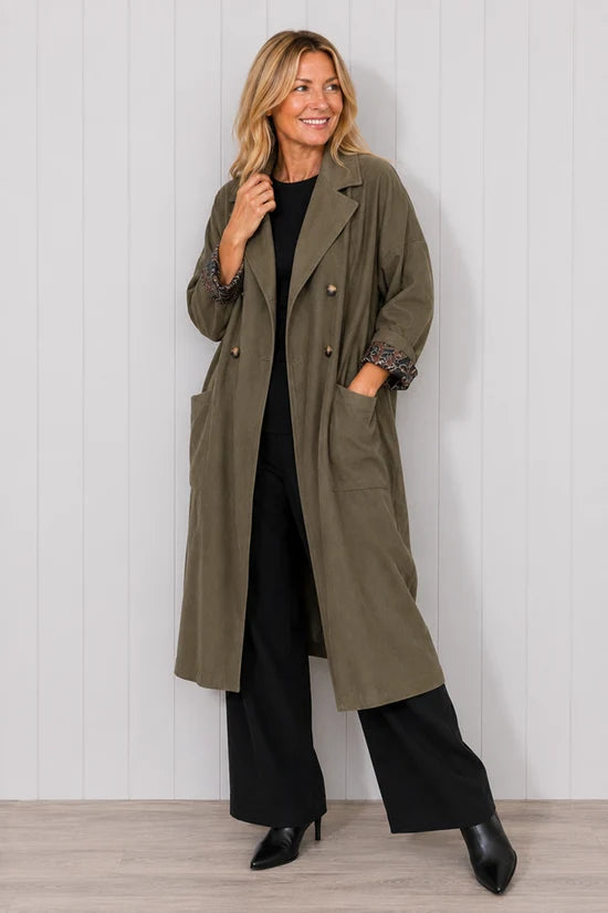 Cord Button Coat