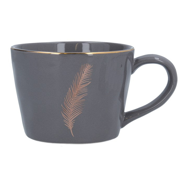 Artisan Feather Mug - Dark Grey