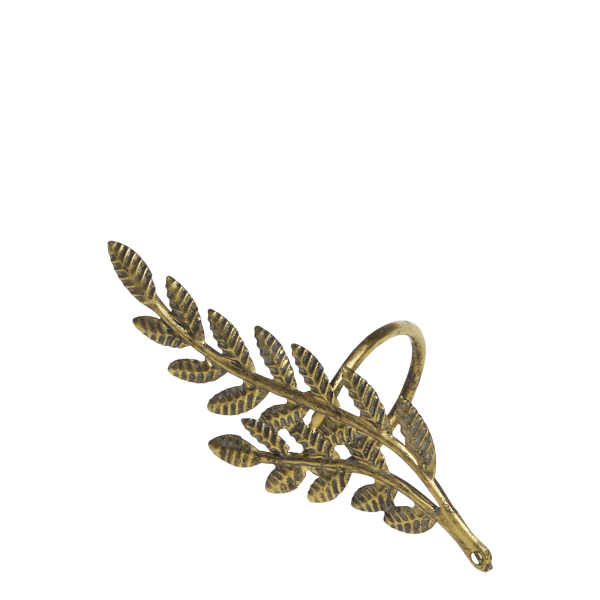 Antique Brass Leaf Napkin Ring