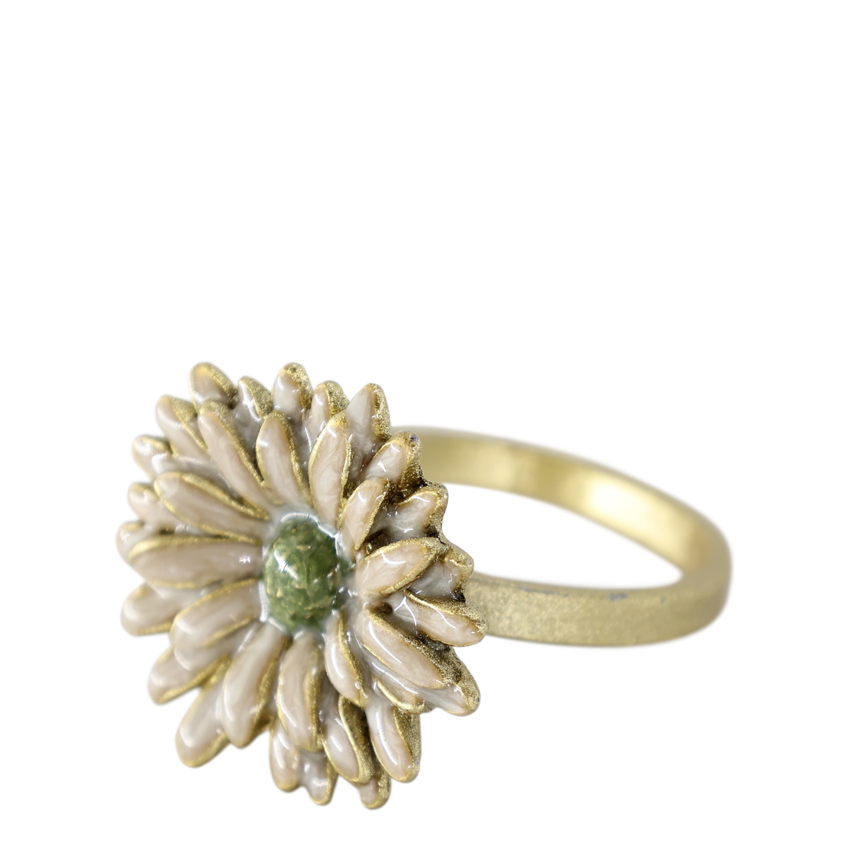 Cream Floral Napkin Ring