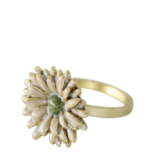 Cream Floral Napkin Ring