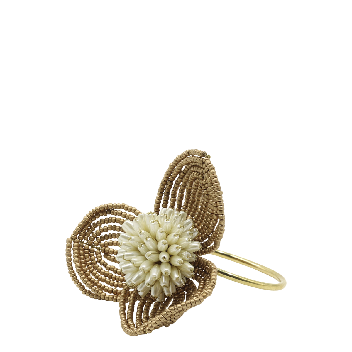 Beaded Pearl Floral Napkin Ring