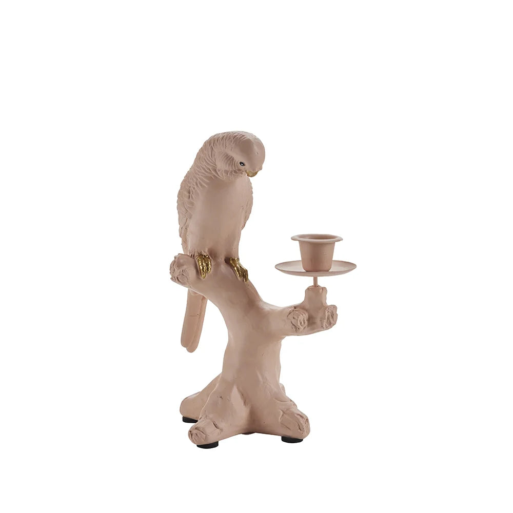 Pink Parrot Candle Holder