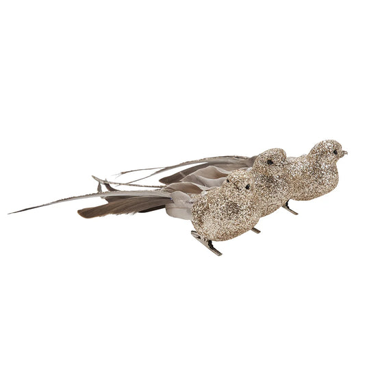 Gold Clip on Bird Decoration