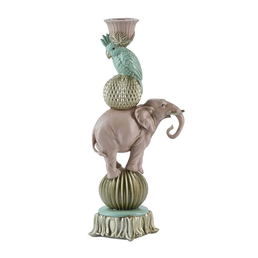 Elephant & Parrot  Decorative Candle Holder
