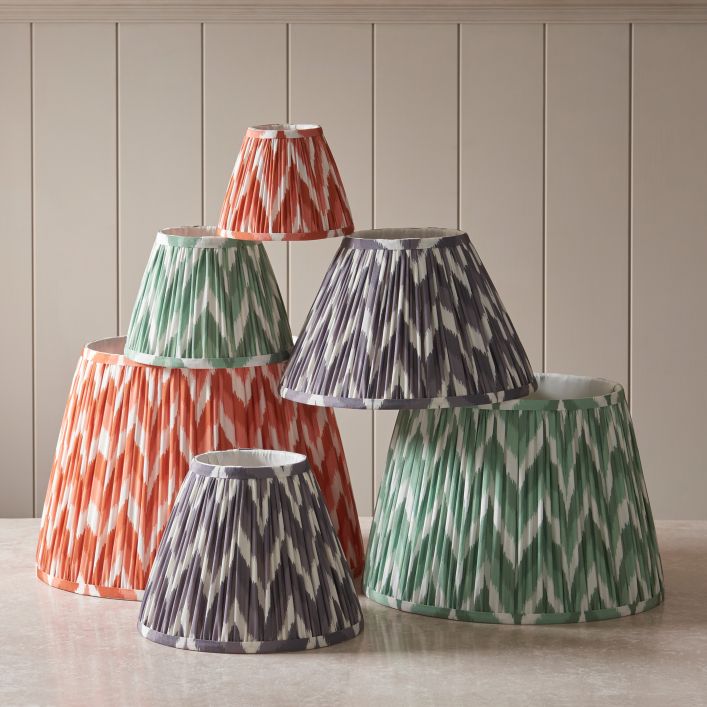 ZigZag Pleated Fabric Lampshade - Cotswold Green
