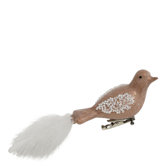 Rose Gold Clip on Bird Decoration