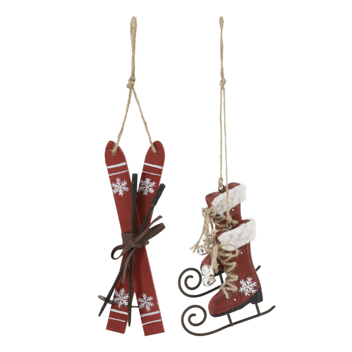 Antique Ice Skates & Skis (Set of 2)