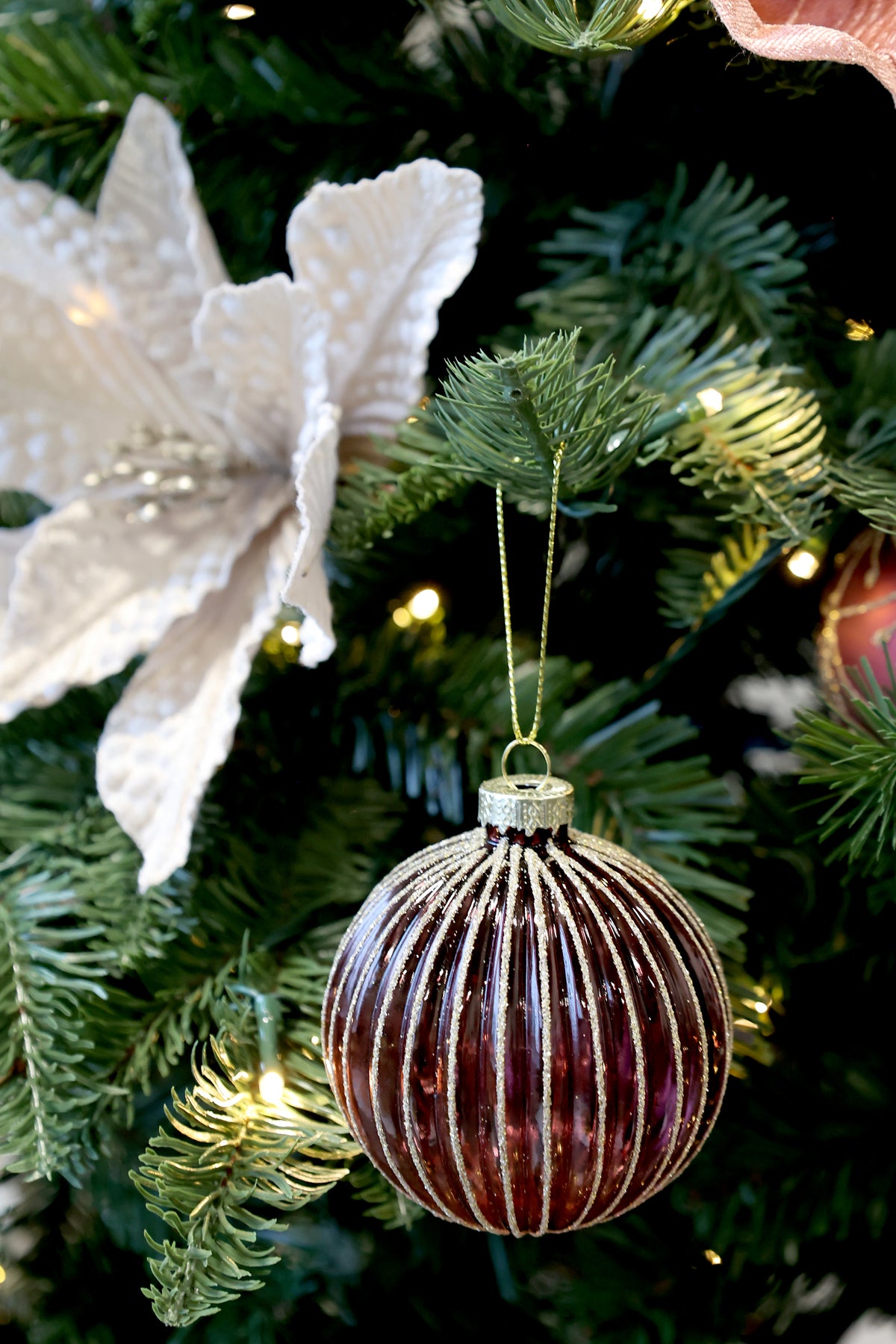 Deep Purple Set Of 6 Baubles