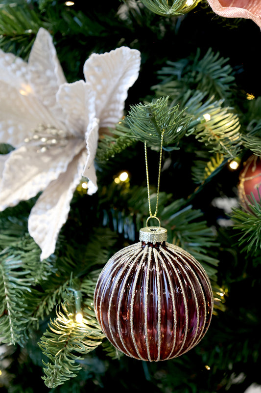Deep Purple Set Of 6 Baubles