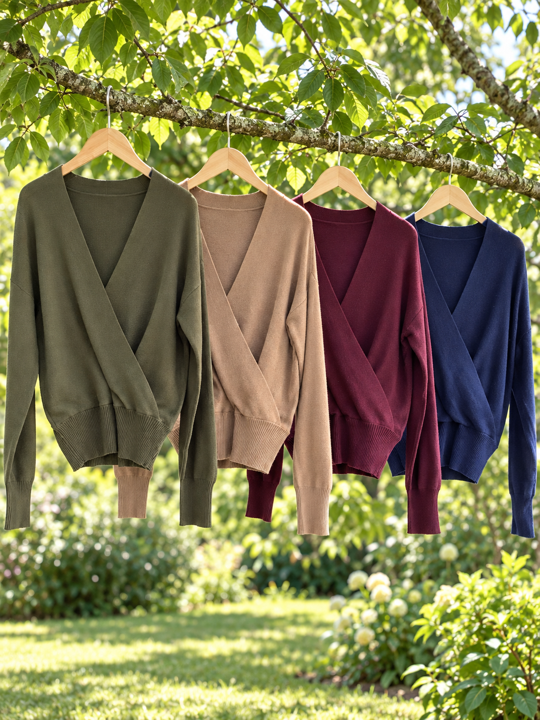 Wrap-over Long Sleeve Jumper