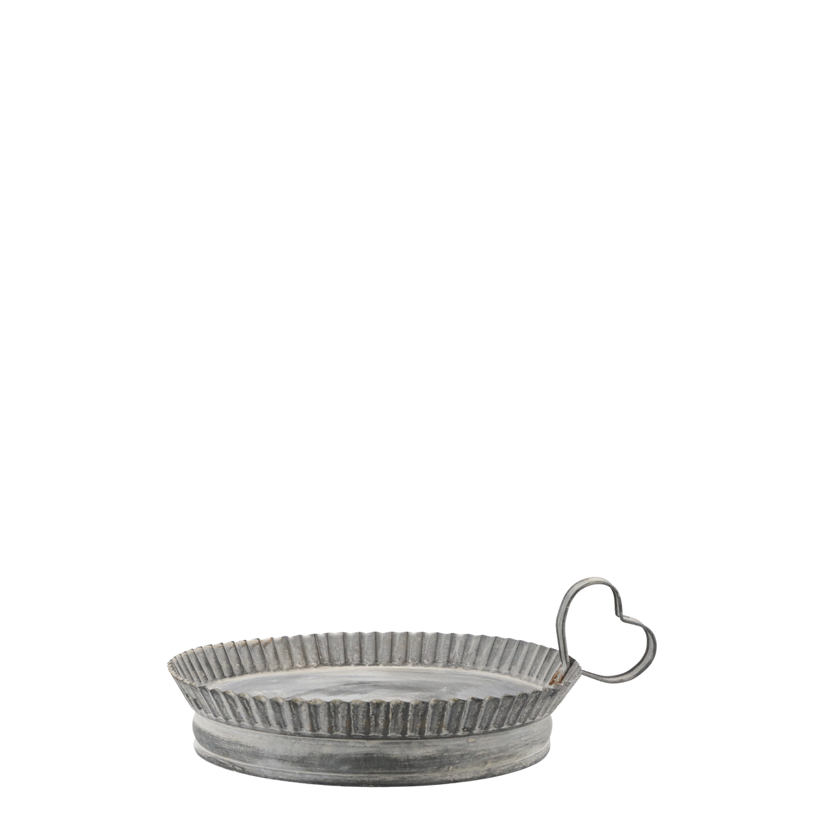 Antique Zinc Heart Handle Tray