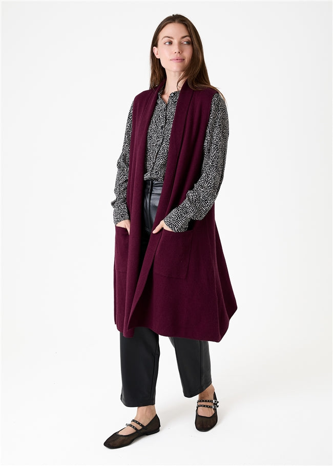 Longline Sleeveless Roll Colour Gilet