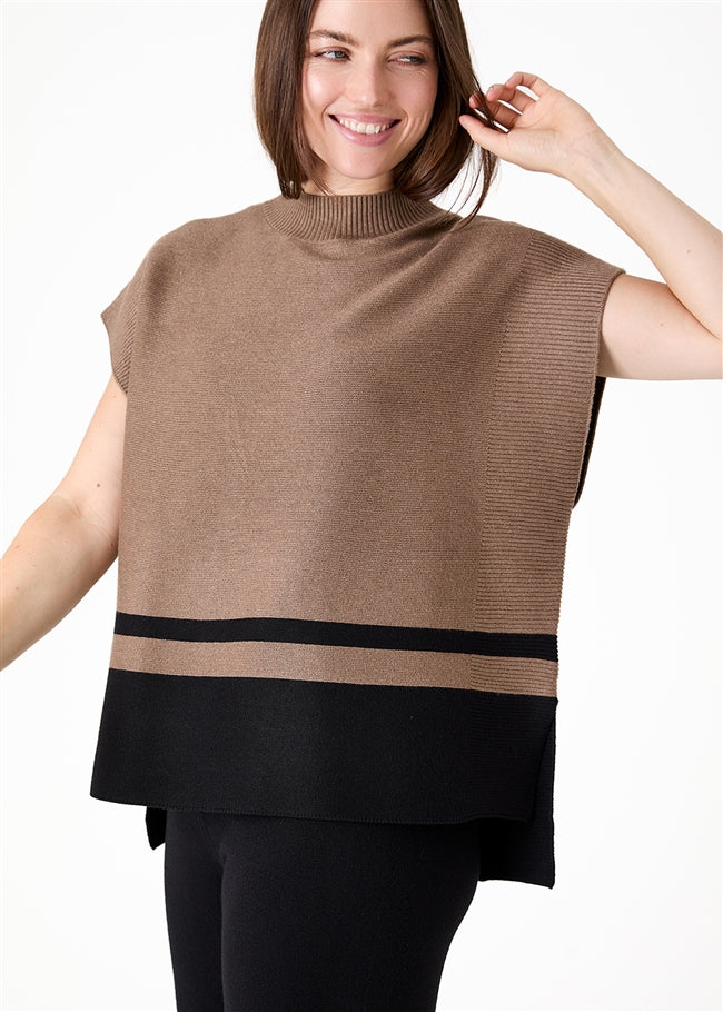 Colour Block Sleeveless Jumper