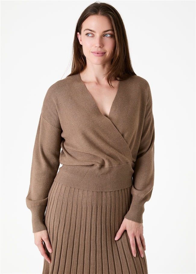Wrap-over Long Sleeve Jumper