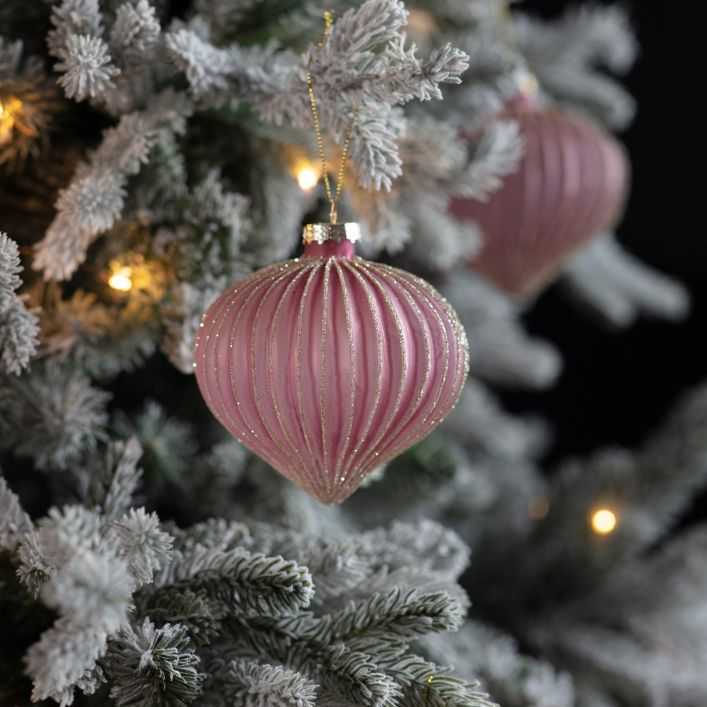 Damson Onion Shaped Christmas Baubles