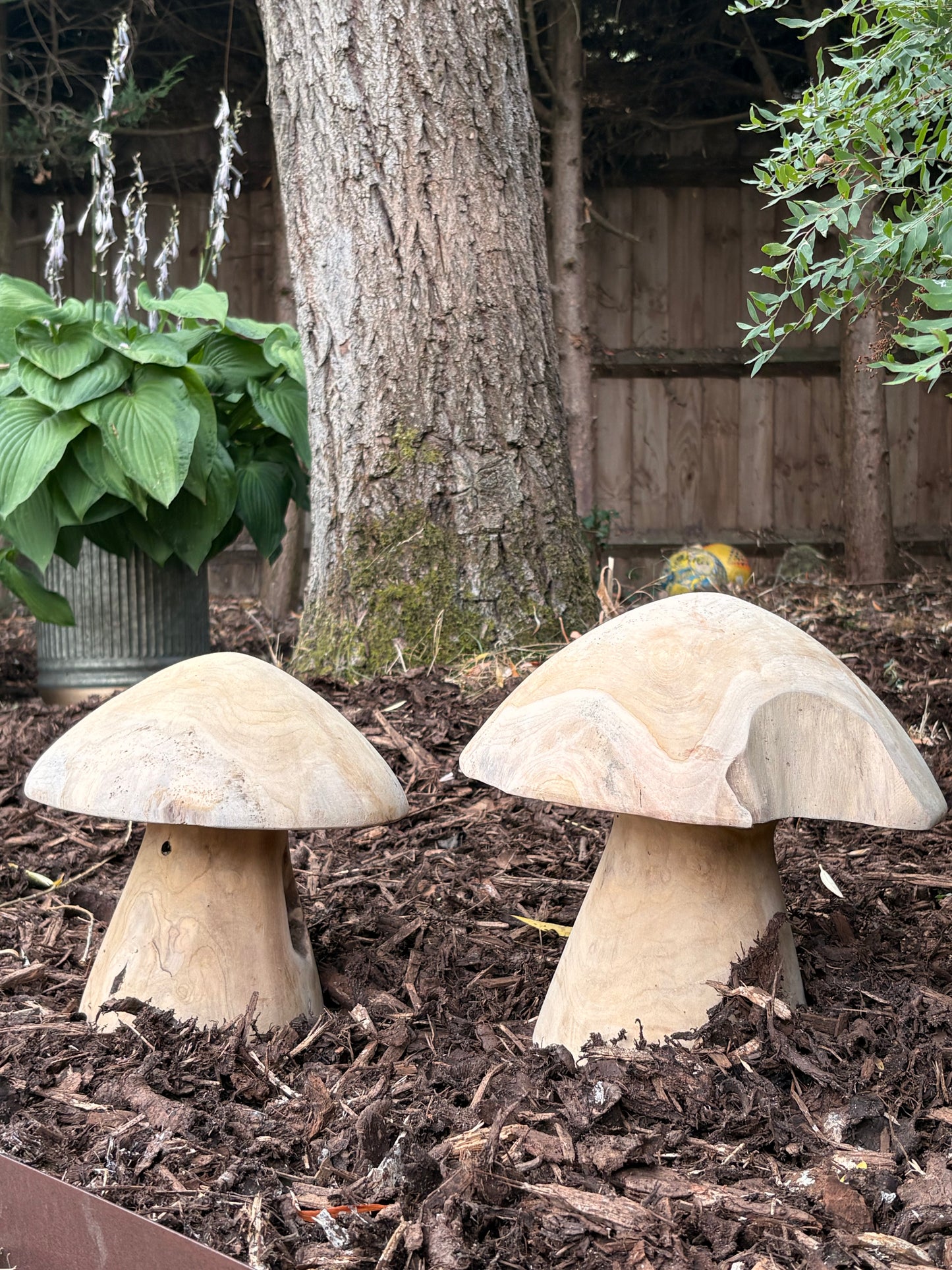 Hand Carved Wooden Toadstool