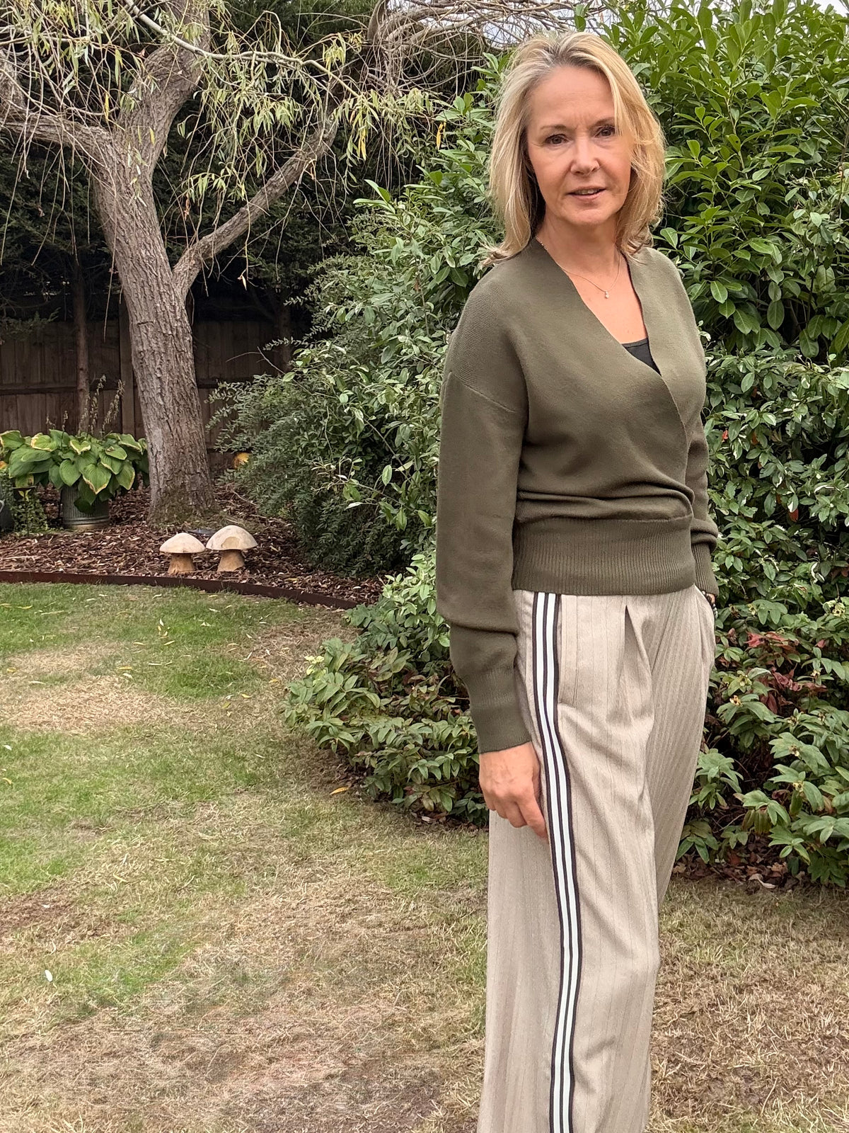 Wrap-over Long Sleeve Jumper