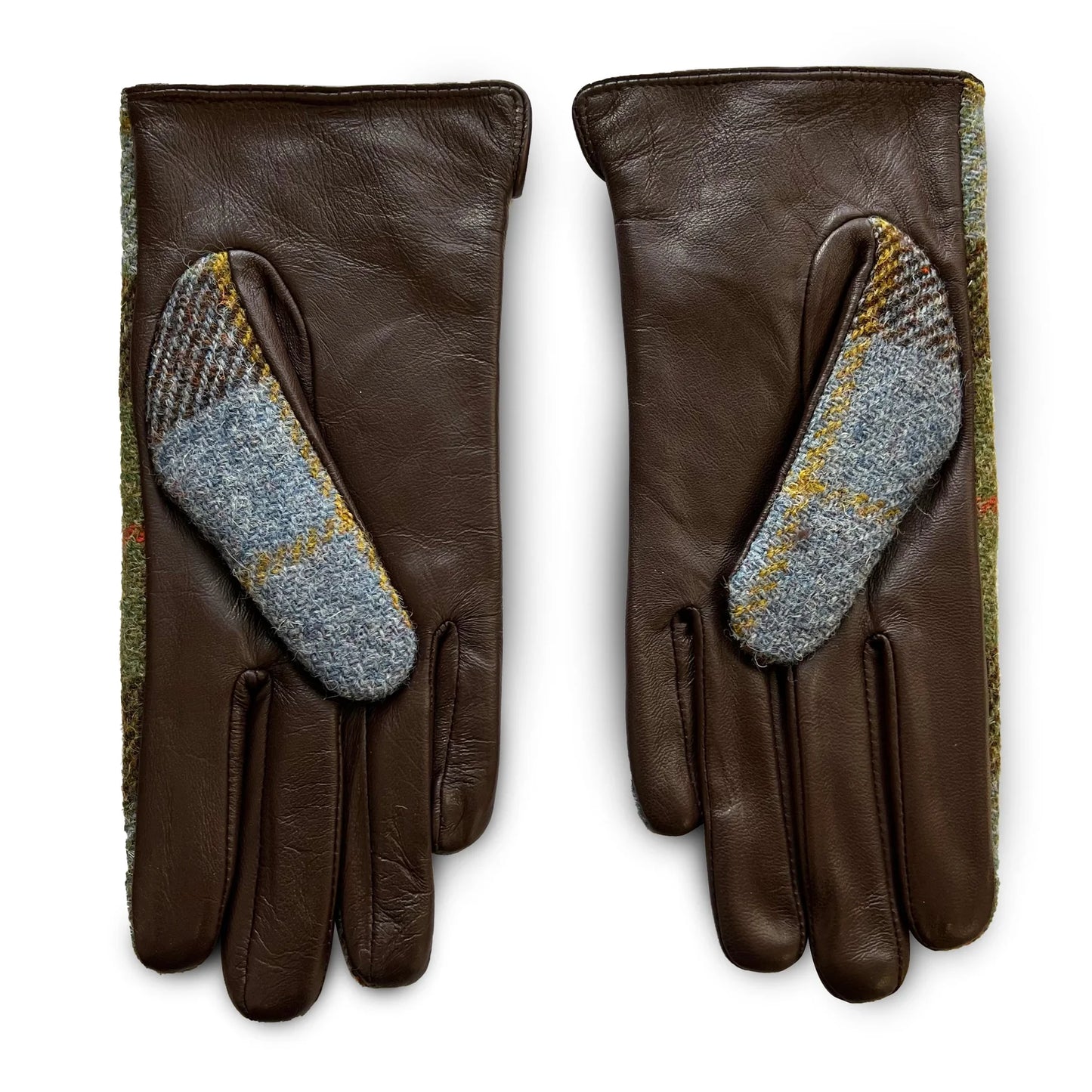 Navy Over Check Tartan Ladies Gloves