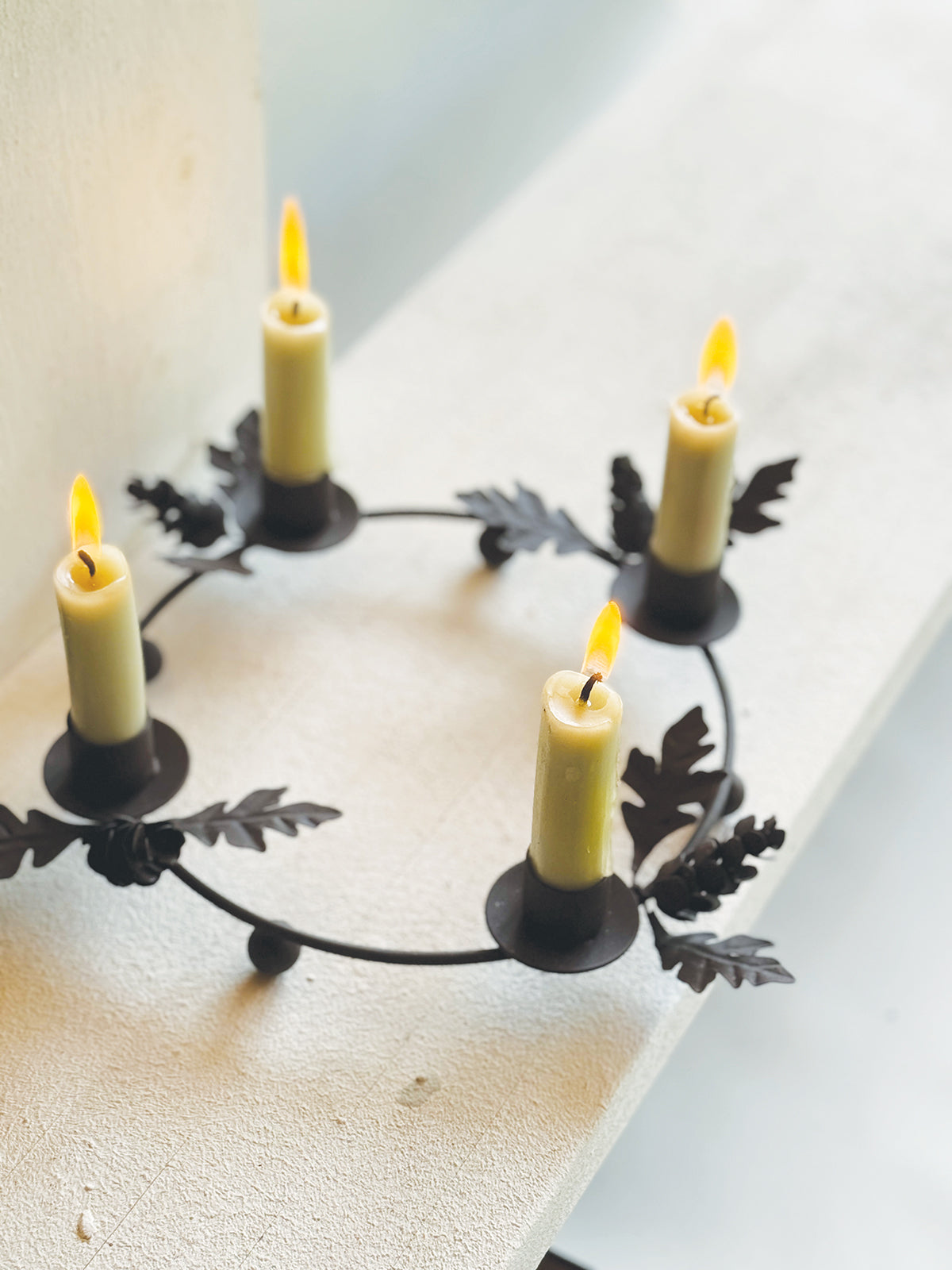 Rust Metal Woodland Candle Ring
