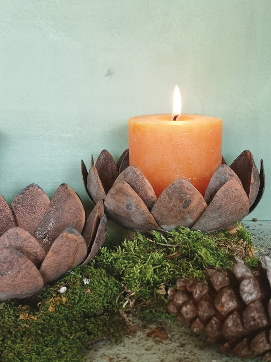 Vintage Metal Lotus Candle Holder