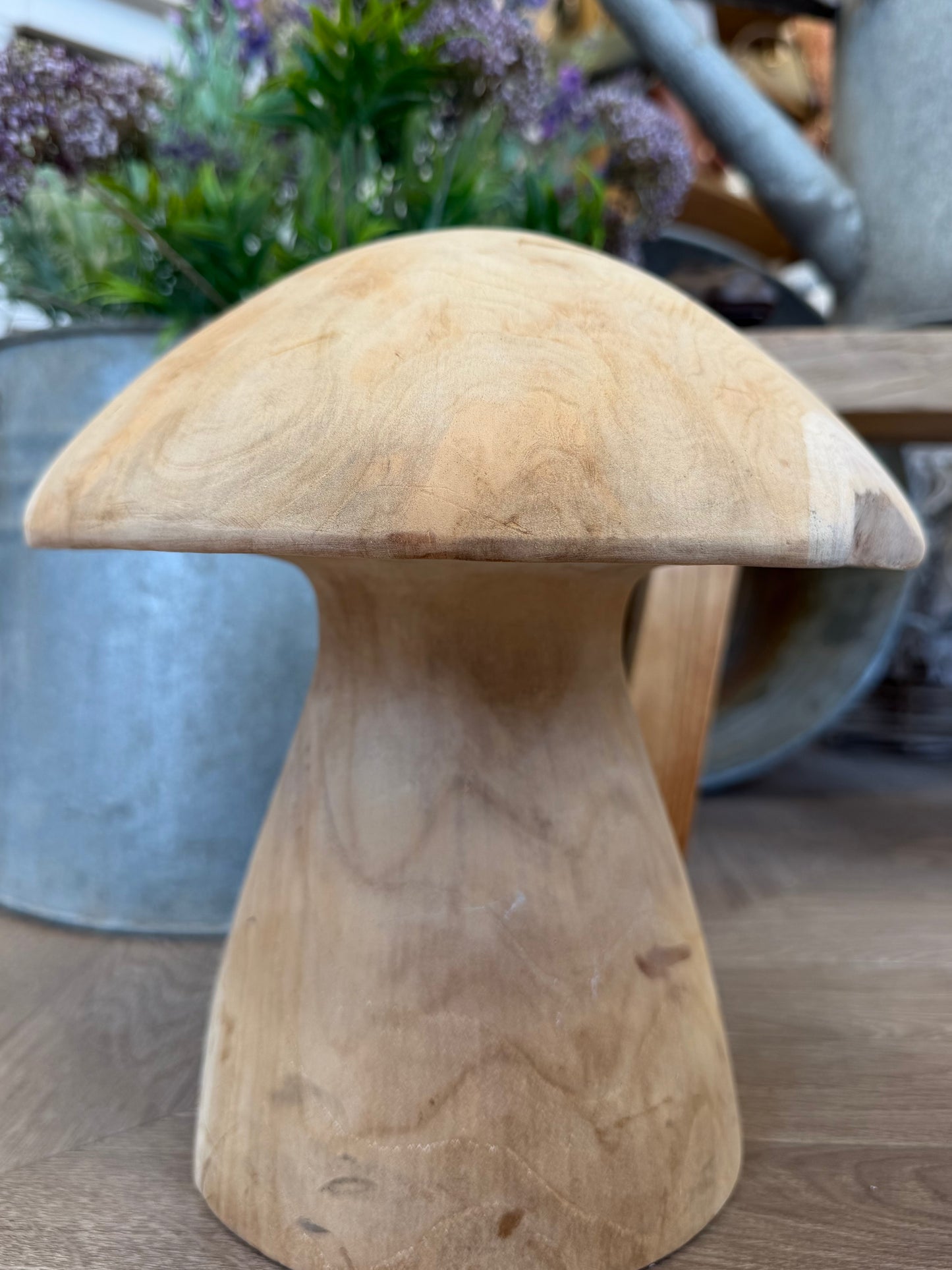 Hand Carved Wooden Toadstool