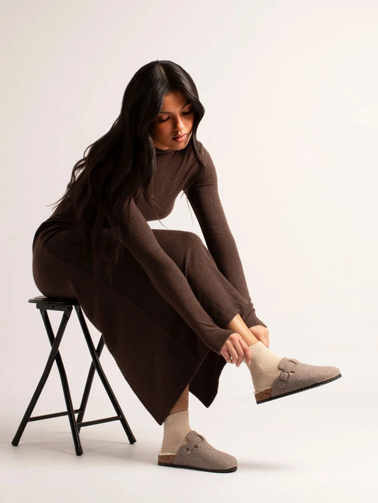 Lunar Ruthie Mink Mule Slipper