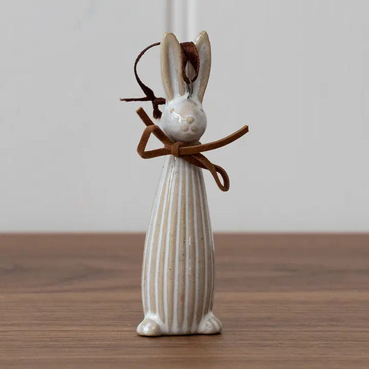 Hanging Ceramic Bunny with Bow