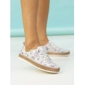 Lunar Iva White Leather Plimsoll