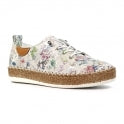 Lunar Iva White Leather Plimsoll