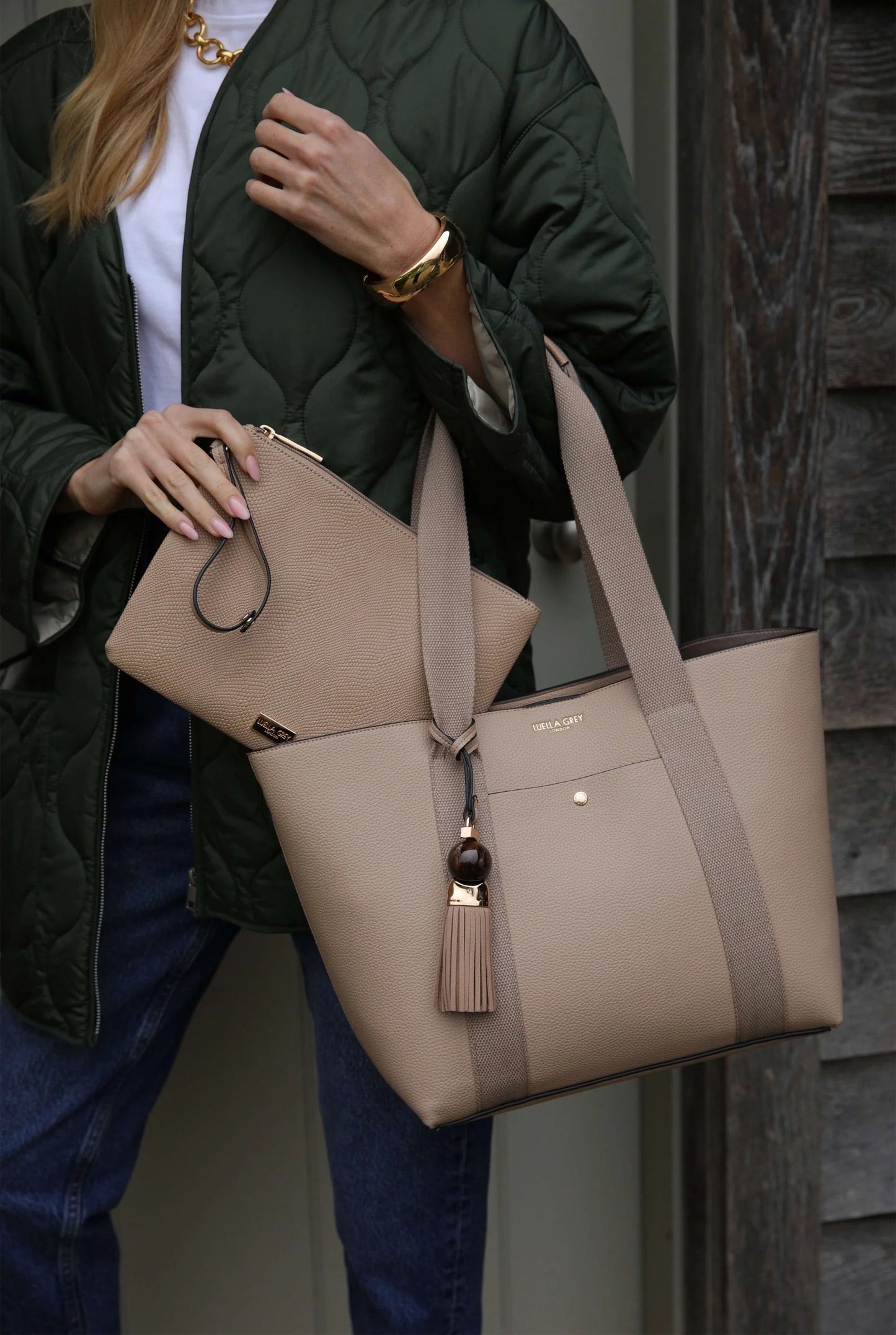 Benita Mushroom Casual Tote With Pouch