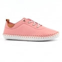 Lunar St Ives Candy Pink Leather Plimsoll