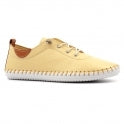 Lunar St Ives Lemon Leather Plimsoll