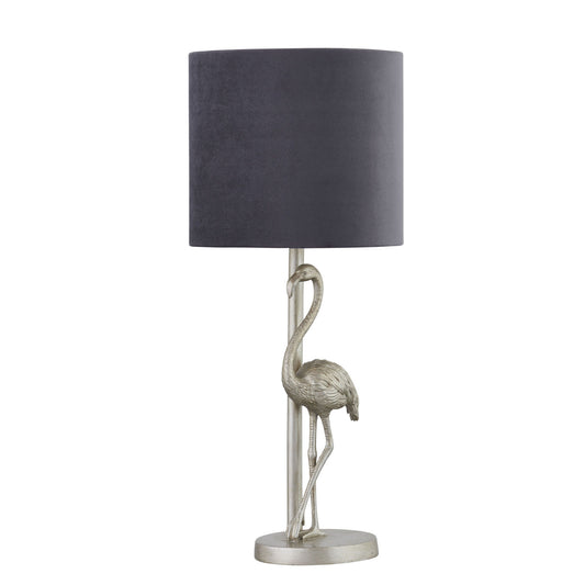 Flamingo Silver Lamp With Grey Shade