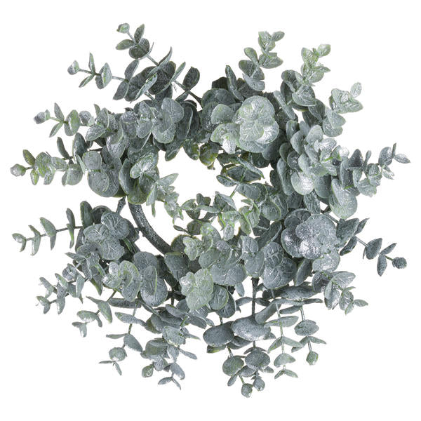 Frosted Eucalyptus Candle Wreath (Medium)